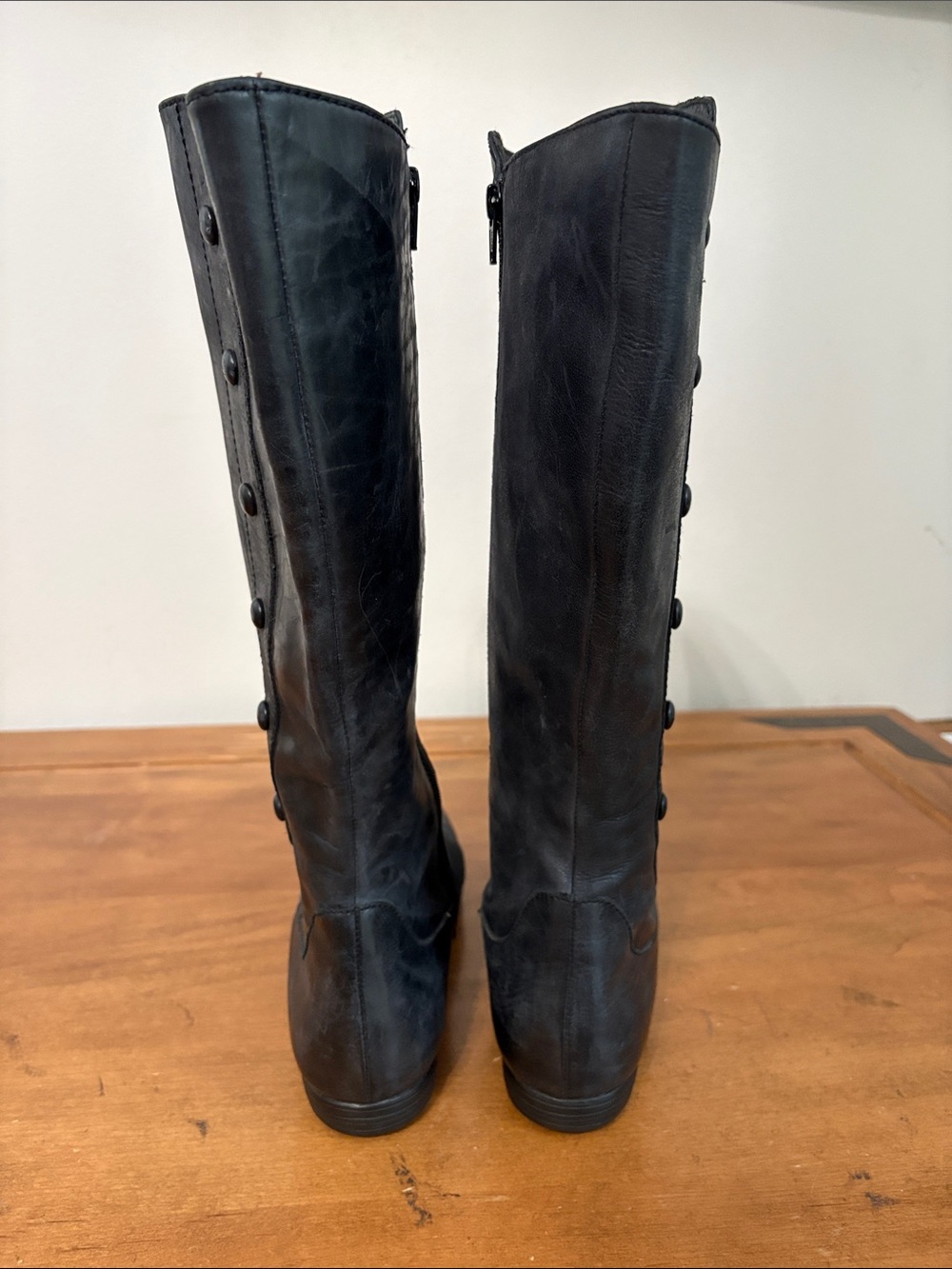 Born Sage Black Tall Leather Boots Size 11 - Picture 5 of 16